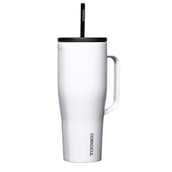 Corkcicle Cold Cup XL 30 oz Gloss White BPA Free Insulated Straw Tumbler