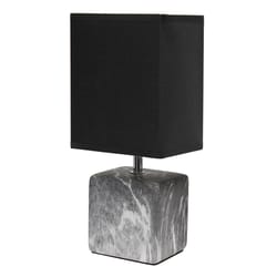 Simple Designs 11.8 in. Black Table Lamp