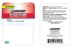 Jandorf 1-1/4 in. D Nylon Cable Clamp 2 pk