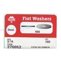 HILLMAN Zinc-Plated Steel 3/16 in. USS Flat Washer 1 pk