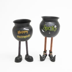 Gerson 13 in. Cauldron Candy Pot Halloween Decor