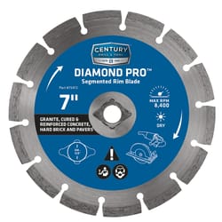 Century Drill & Tool Diamond Pro 7 in. D X 5/8 in. Diamond Segmented Rim Diamond Saw Blade 1 pc