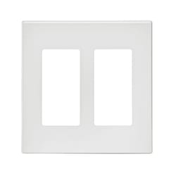 Leviton Decora Plus White 2 gang Polycarbonate Decorator Screwless Wall Plate 1 pk
