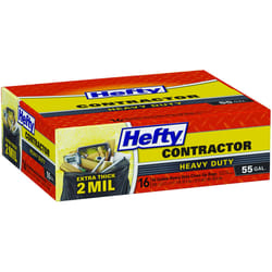 Hefty 55 gal No Scent Scent Contractor Bags Twist Tie 16 pk 2 mil