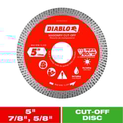 Diablo 5 in. D X 7/8 in. Diamond Masonry Cut-Off Disc 1 pk