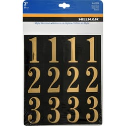 HILLMAN 2 in. Gold Vinyl Self-Adhesive Number Set 0-9 32 pc