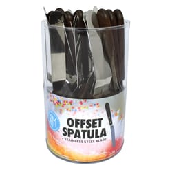 R&M International Corp Brown/Silver Stainless Steel/Wood Offset Icing Spatula