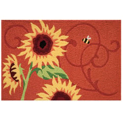 Jellybean 20 in. W X 30 in. L Multi-Color Sunflower Solstice Polyester Accent Rug