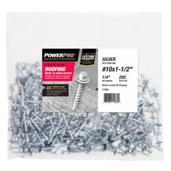 HILLMAN Power Pro No. 10 Ga. X 1.5 in. L Hex Drive Washer Head Coarse Roofing Screws