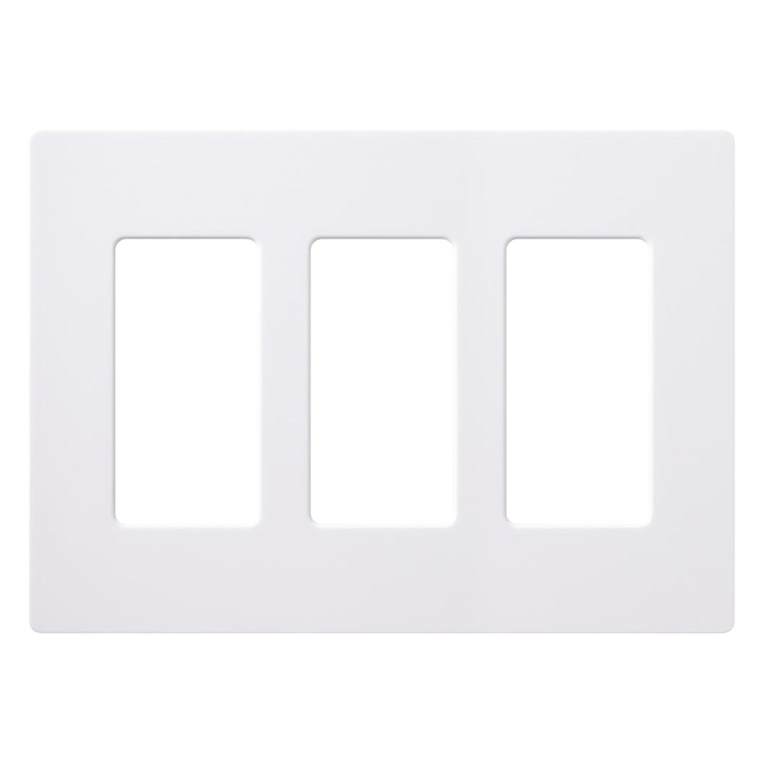 Photos - Socket Lutron Claro White 3 gang Plastic Decorator Wall Plate 1 pk CW-3-WH 