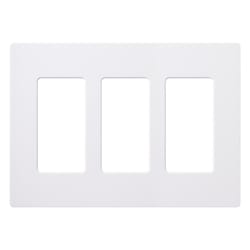 Lutron Claro White 3 gang Plastic Decorator Wall Plate 1 pk