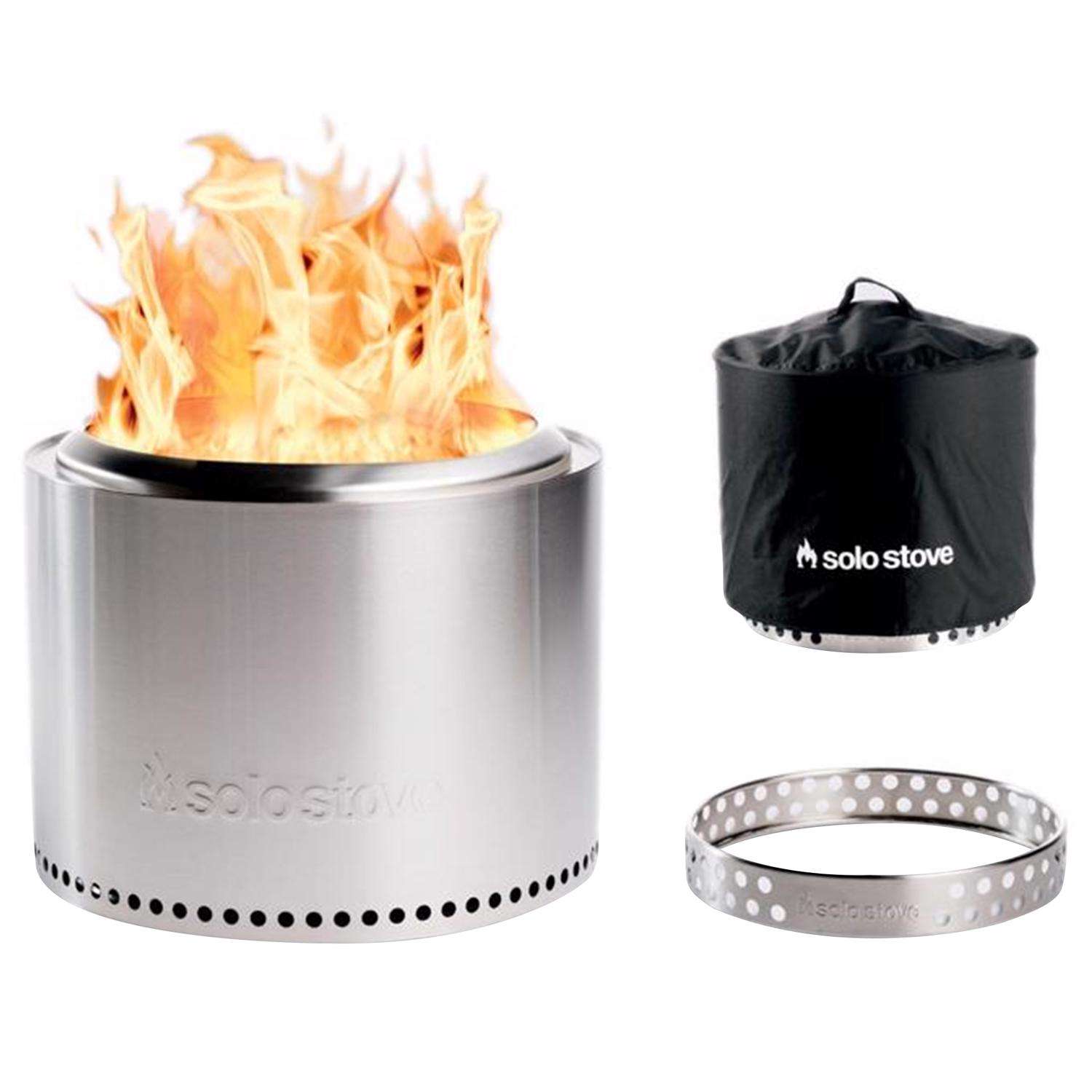 Solo Stove Bonfire 2.0 + Stand u0026 Shelter 19.5 in. W Stainless Steel Round  Wood Fire Pit - Ace Hardware