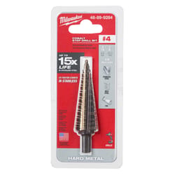 Milwaukee #4 X 2.93 in. L Cobalt Step Drill Bit 3-Flat Shank 1 pc