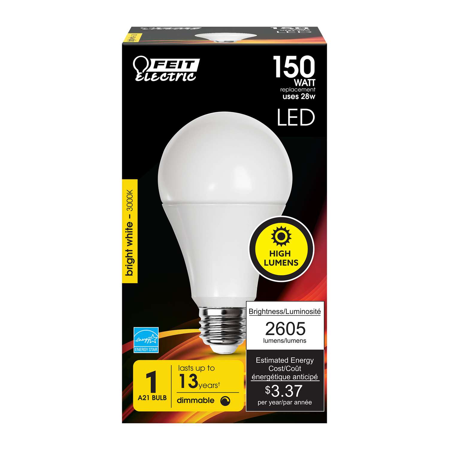 Feit Electric 1 E26 Medium Led Bulb Warm White 150 Watt Equivalence 1 Pk Ace Hardware