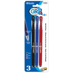 Bazic Products GR8 Assorted Oil Gel Pen 3 pk
