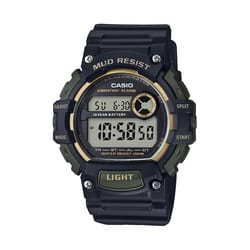 Casio Mens Classic Round Black/Gold Digital Watch Resin Water Resistant