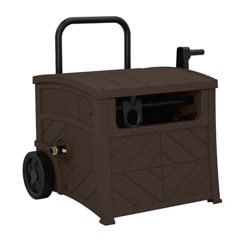 Suncast Baywood 150 ft. Brown Retractable Wheeled Hideaway Hose Reel Suncast Baywood 150 ft. Brown Retractable Wheeled Hideaway Hose Reel