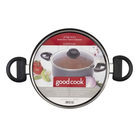 GoodCook 5 Quart Stainless Steel Dutch Oven With Glass Lid