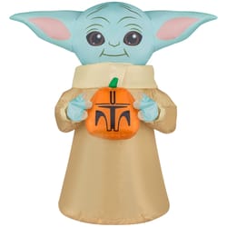 Gemmy 18.8976 in. Prelit Star Wars Airdorable The Child w/ Pumpkin Inflatable