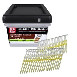 Grip-Rite 3-1/4 in. L X 10 Ga. Angled Strip Hot-Dip Galvanized Framing Nails 21 deg 1000 pk