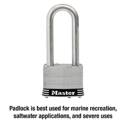 Master Lock 4-3/8 in. H X 2 in. W Laminated Steel 4-Pin Tumbler Weather-Resistant Padlock