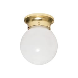 Satco Nuvo 7.25 in. H X 6 in. W X 6 in. L Polished Brass Ceiling Light