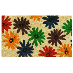 Home & More 1.42 ft. W X 2.42 ft. L Multi-color Colorful Daisies Coir Door Mat