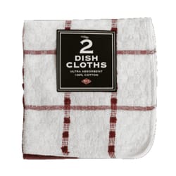 Ritz Paprika Cotton Check/Solid Dish Cloth 2 pk