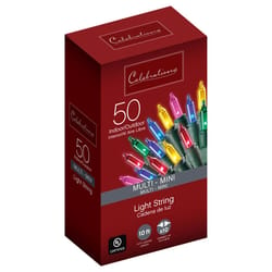 Celebrations Incandescent Mini Multicolored 50 ct String Christmas Lights 10.2 ft.