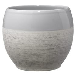 SK Pottery 5.1 in. H X 5.9 in. D Clay Alberta Bowl Planter Gray