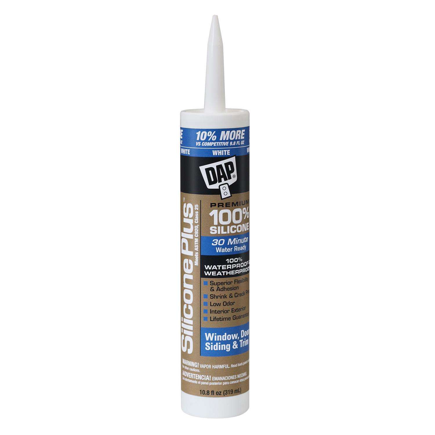 DAP White Silicone Rubber Door, Siding and Window Sealant 10.1 oz - Ace ...