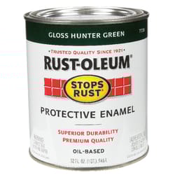 Rust-Oleum  Stops Rust  Gloss  Hunter Green  Oil-Based  Alkyd  Protective Enamel  1 qt. 