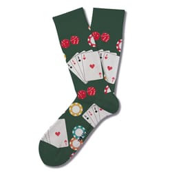 Two Left Feet Unisex You're Bluffing M/L Socks Green