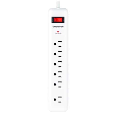 Monster Just Power It Up 15 ft. L 6 outlets Surge Protector White