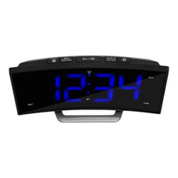 La Crosse Technology 5.7 in. Black Atomic Alarm Clock LED Battery Operated