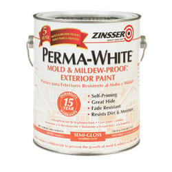 Zinsser Perma-White Semi-Gloss White Water-Based Mold and Mildew-Proof Paint Exterior 1 gal