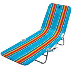 RIO Brands Silver Steel Frame Foldable Chaise Lounge Multicolored