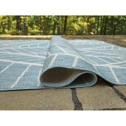 Signature Design by Ashley Blue Polyester Outdoor Area Rug