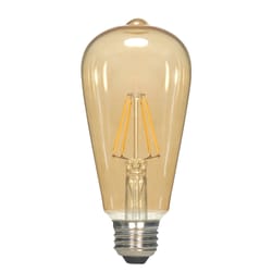 Satco ST19 E26 (Medium) LED Bulb Amber 40 Watt Equivalence 1 pk