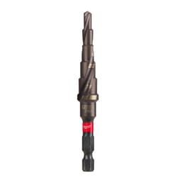 Milwaukee Shockwave 3/16 to 1/2 in. X 3.68 in. L High Speed Steel Impact Step Drill Bit Hex Shank 1