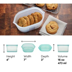 Zip Top 16 oz Gray Food Storage 1 pk