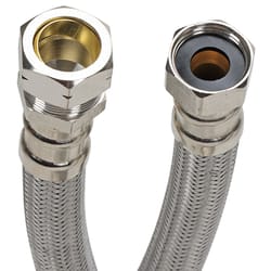 Fluidmaster 3/4 in. FIP X 3/4 in. D Compression 18 in. Stainless Steel Water Heater Supply Line