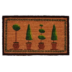 Home & More 1.42 ft. W X 2.42 ft. L Brown Topiary Coir Door Mat