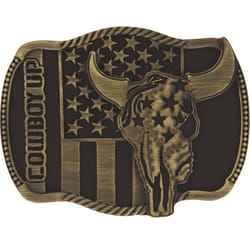 Montana Silversmiths Cowboy Up Strength in Heritage Attitude Black/Gold Belt Buckle