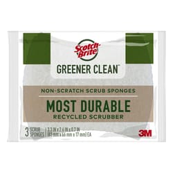 Scotch-Brite Greener Clean Non-Scratch Scrubber Sponge For Multi-Purpose 4.5 in. L 3 pk