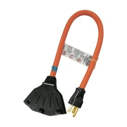 Ace Indoor or Outdoor 2 ft. L Orange Triple Outlet Cord 12/3 STW