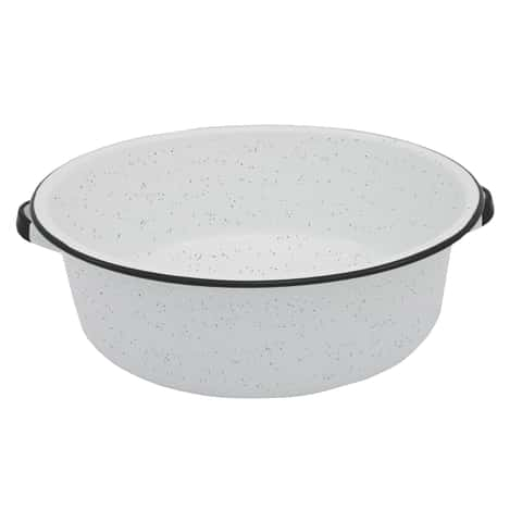 Granite Ware Dish Pan, White Ceramic-On-Steel, 15-Qts.