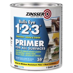 Zinsser Bulls-Eye 1-2-3 White Water-Based Styrenated Acrylic Primer and Sealer 1 qt