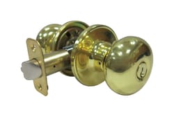 Faultless Mushroom Polished Brass Entry Knobs Right or Left Handed