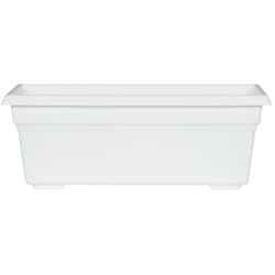 Novelty 6.4 in. H X 17.5 in. W X 8 in. D Plastic Countryside Flowerbox Flower Box White